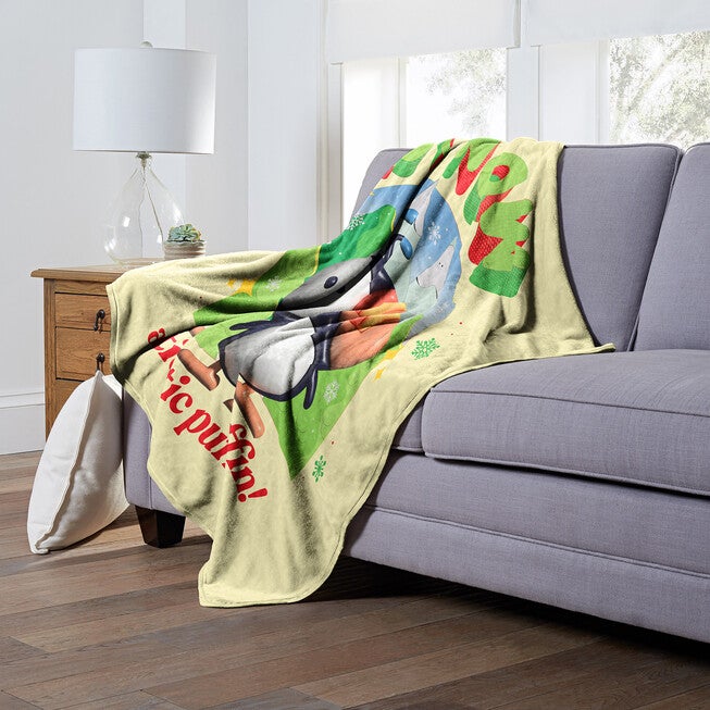Wb Elf Not Now Arctic Puffin Silk Touch Throw Blanket, , alternate image number null