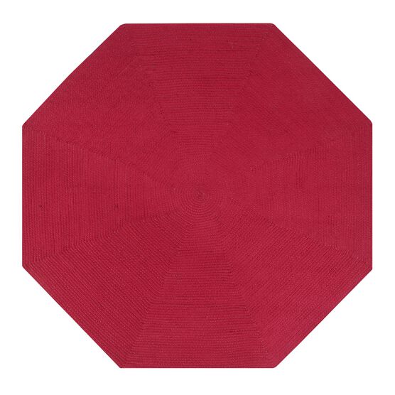 Alpine Braid Collection Reversible Indoor Area Rug 72"" Octagonal , BURGUNDY SOLID, hi-res image number null