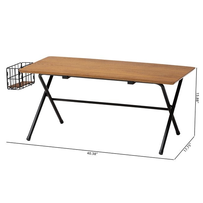 Mariela Natural Brown And Black Low Profile Coffee Table With Basket, , alternate image number 8