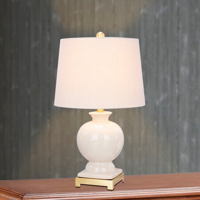 Crackle & Satin Brass Ceramic Eggshell Clear 24 inches Table Lamp, , on-hover image number null