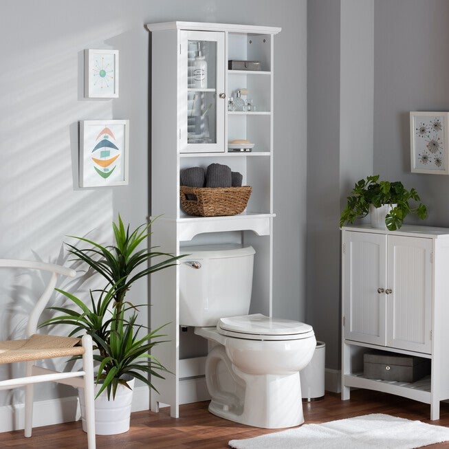 Campbell Wood Over The Toilet Bathroom Storage Cabinet Furniture, , alternate image number 7
