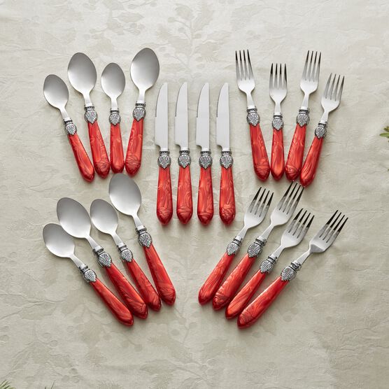 20-Pc. Flatware Set, RED, hi-res image number null