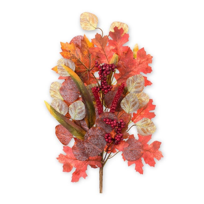 Mixed Fall Foliage Leaf Stem (Set Of 2), ORANGE, hi-res image number null