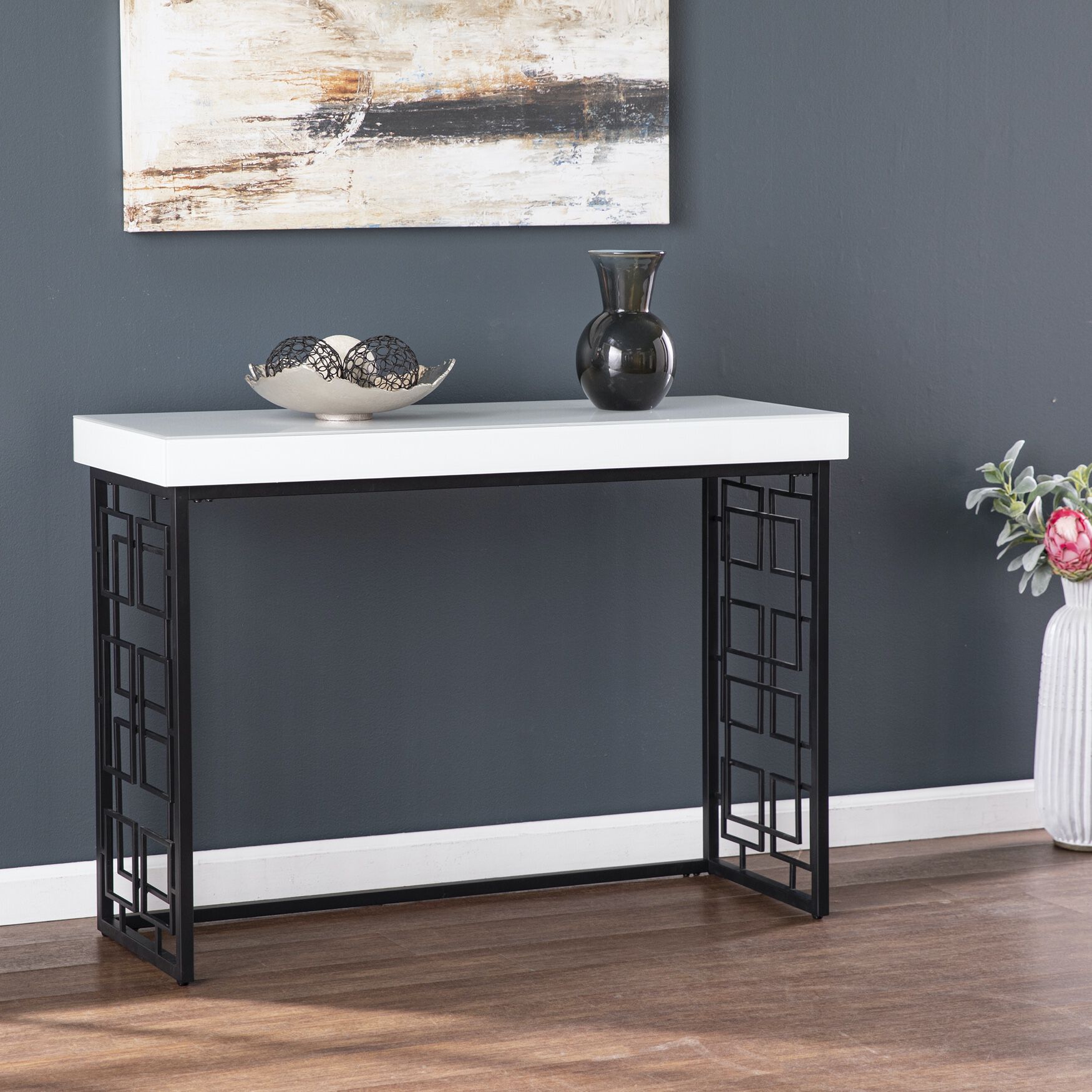 Mavden Contemporary Console Table, BLACK, hi-res image number 0
