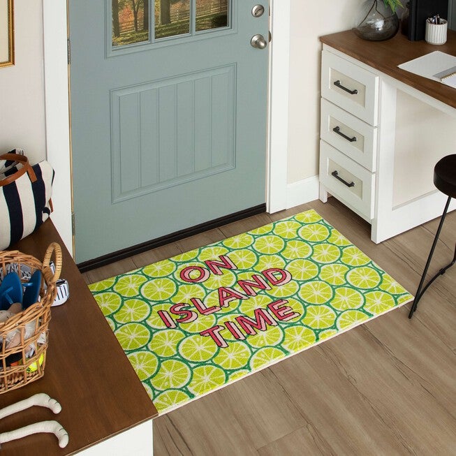 On Island Time Lime Green Kitchen Rug, , alternate image number null