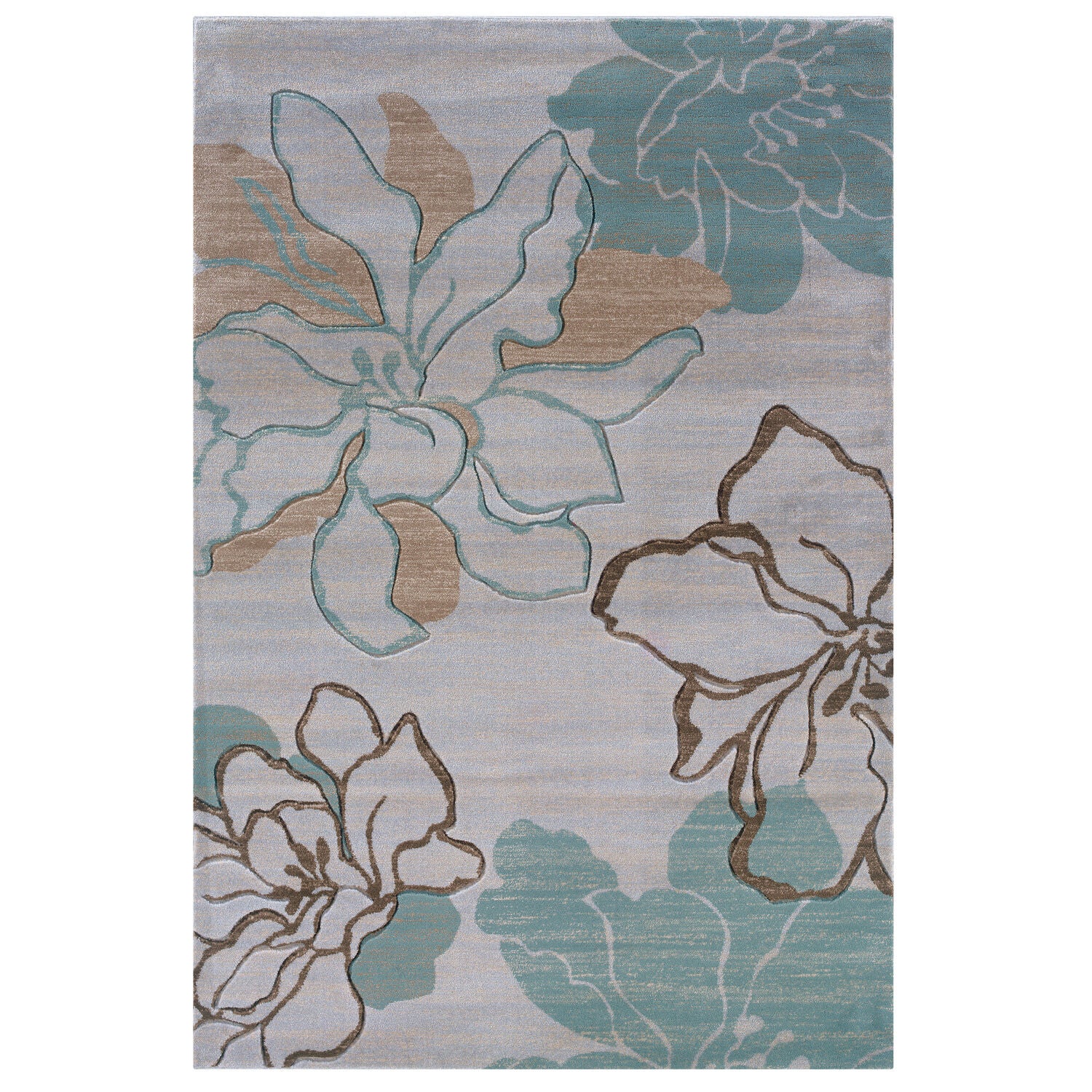 Milan Ivory/Aqua 5&#39;X8&#39; Area Rug, IVORY AQUA, hi-res image number 0