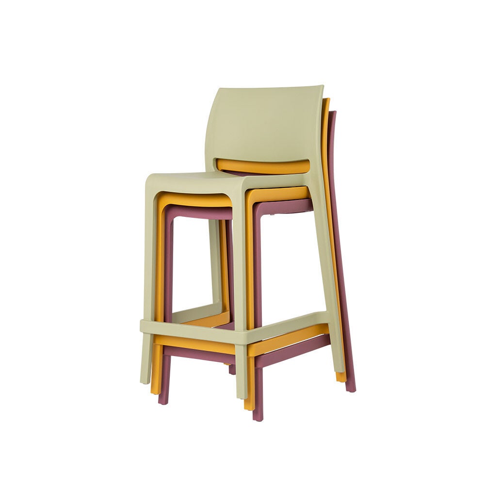 Set of 2 Sensilla Outdoor Stackable Counter Stools, BABY BLUE, alternate image number 6