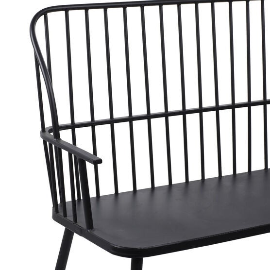 Black Metal Traditional Bench, , alternate image number null