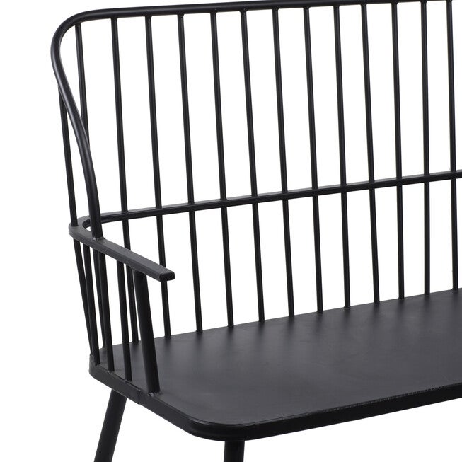 Black Metal Traditional Bench, , alternate image number 5
