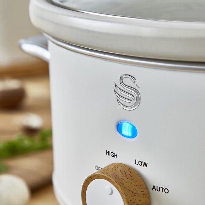 Swan 3.5L Nordic Slow Cooker - White, , alternate image number 4