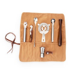 Canvas Roll-Up Cocktail Barware Kit
