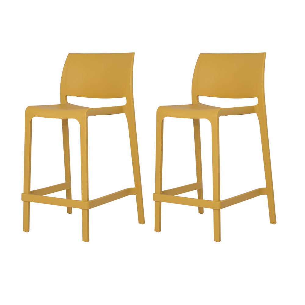 SET OF 2 SENSILLA OUTDOOR STACKABLE COUNTER STOOLS, GOLD, on-hover image number 1