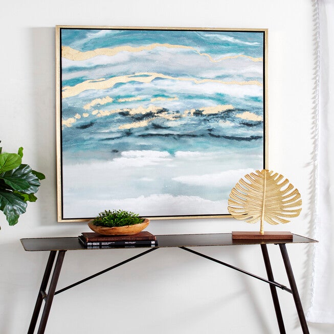 Blue Abstract Canvas Wall Art Framed Wall Art, , alternate image number null
