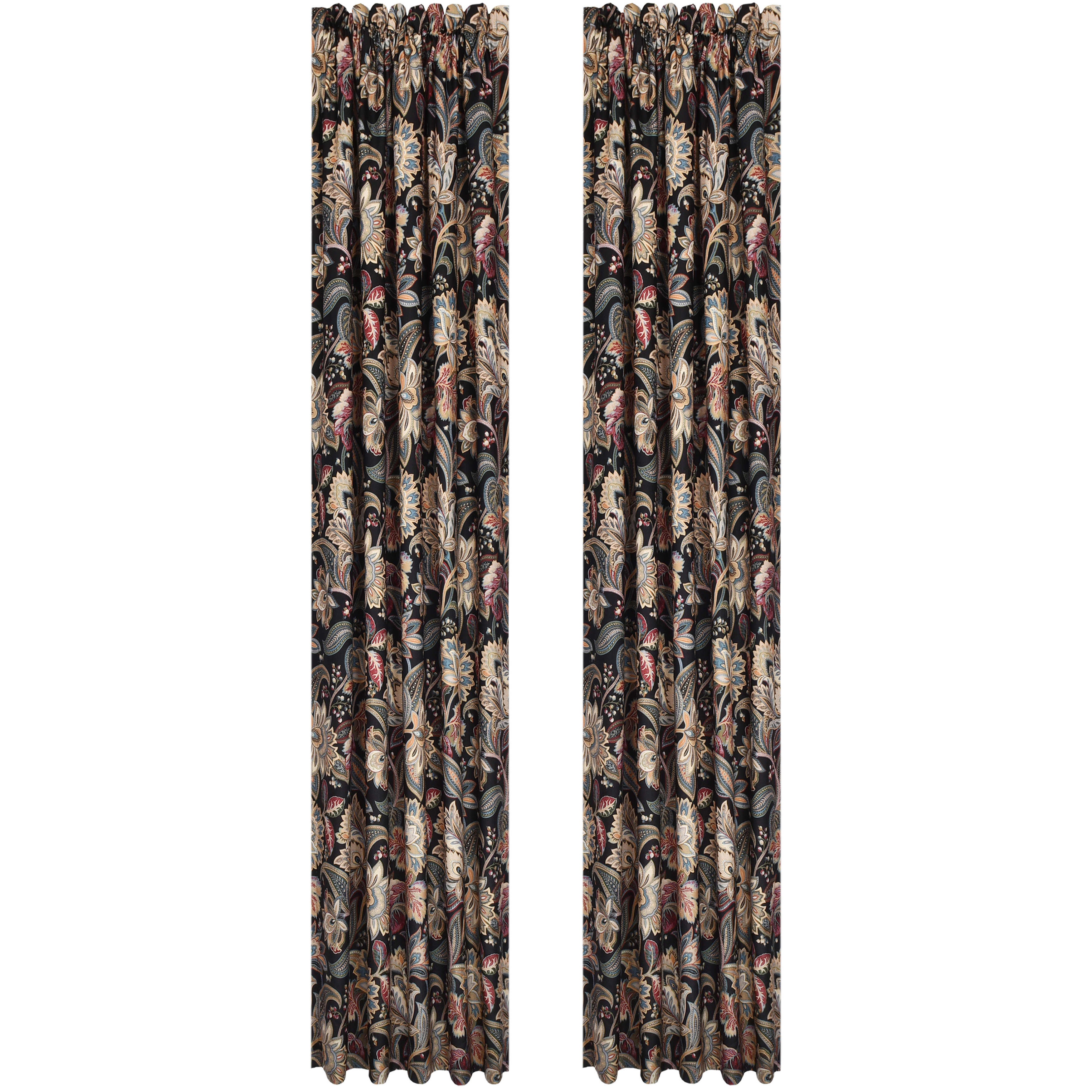 Calabria 84 Inch Window Panel Pair, BLACK, alternate image number 3