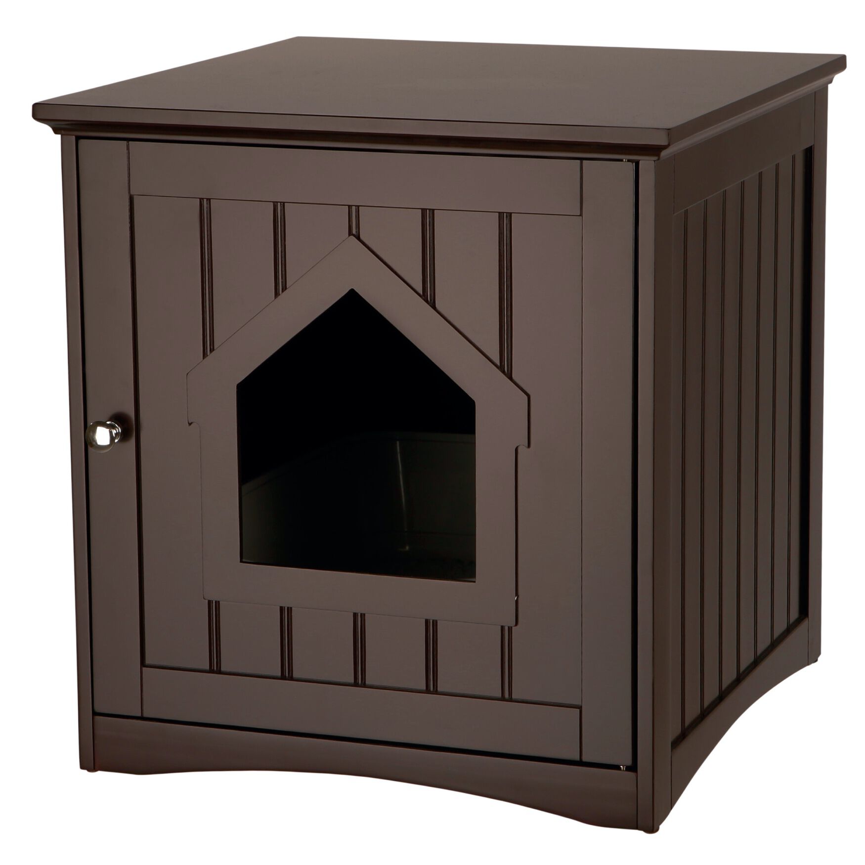 Standard Wooden Litter Box Enclosure, ESPRESSO BROWN, hi-res image number 0