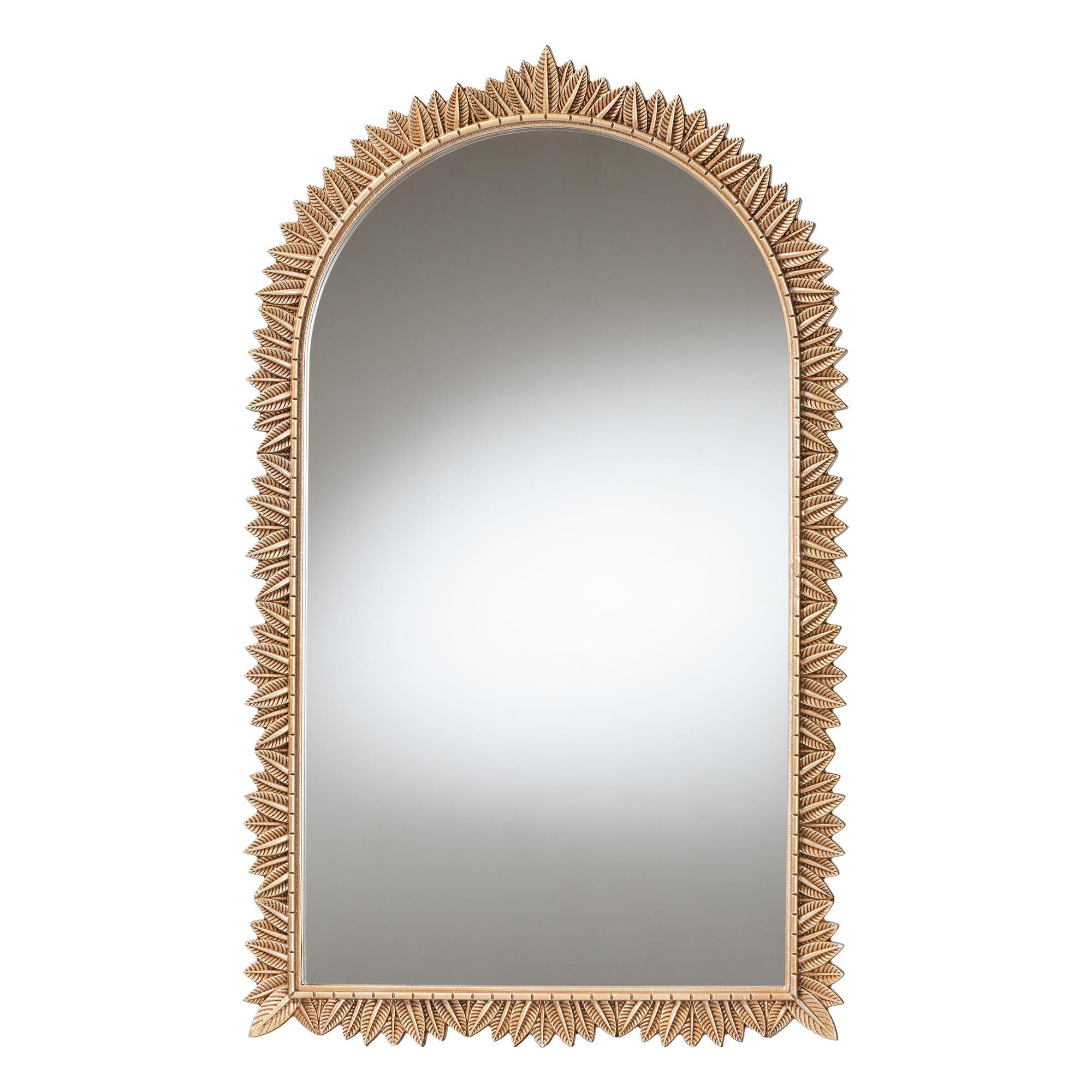 Caitlin Antique Gold Finished Wood Arch Accent Wall Mirror, GOLDEN, alternate image number 1