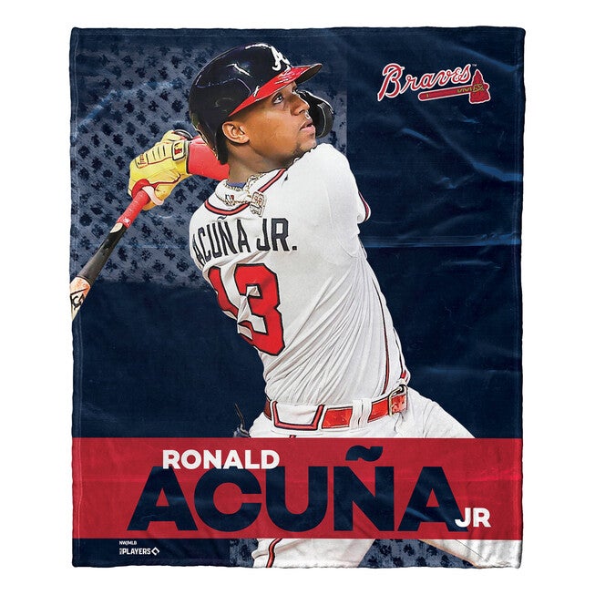 Mlb 575 Braves- Ronald Acuma Jr Silk Touch Throw Blanket, MULTI, hi-res image number null