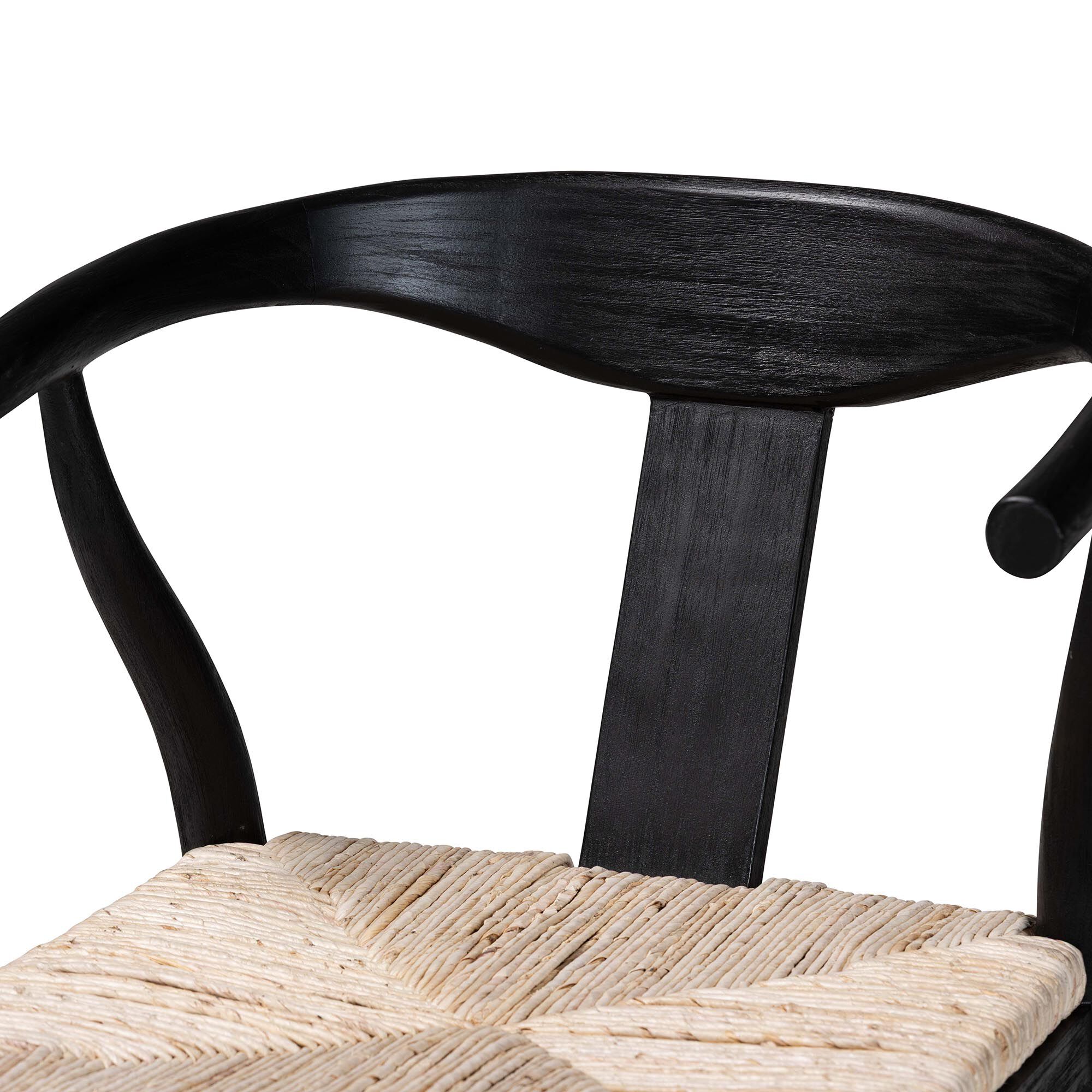 Fika Wishbone Dining Chair with Handwoven Seagrass Seat, BLACK, alternate image number 5