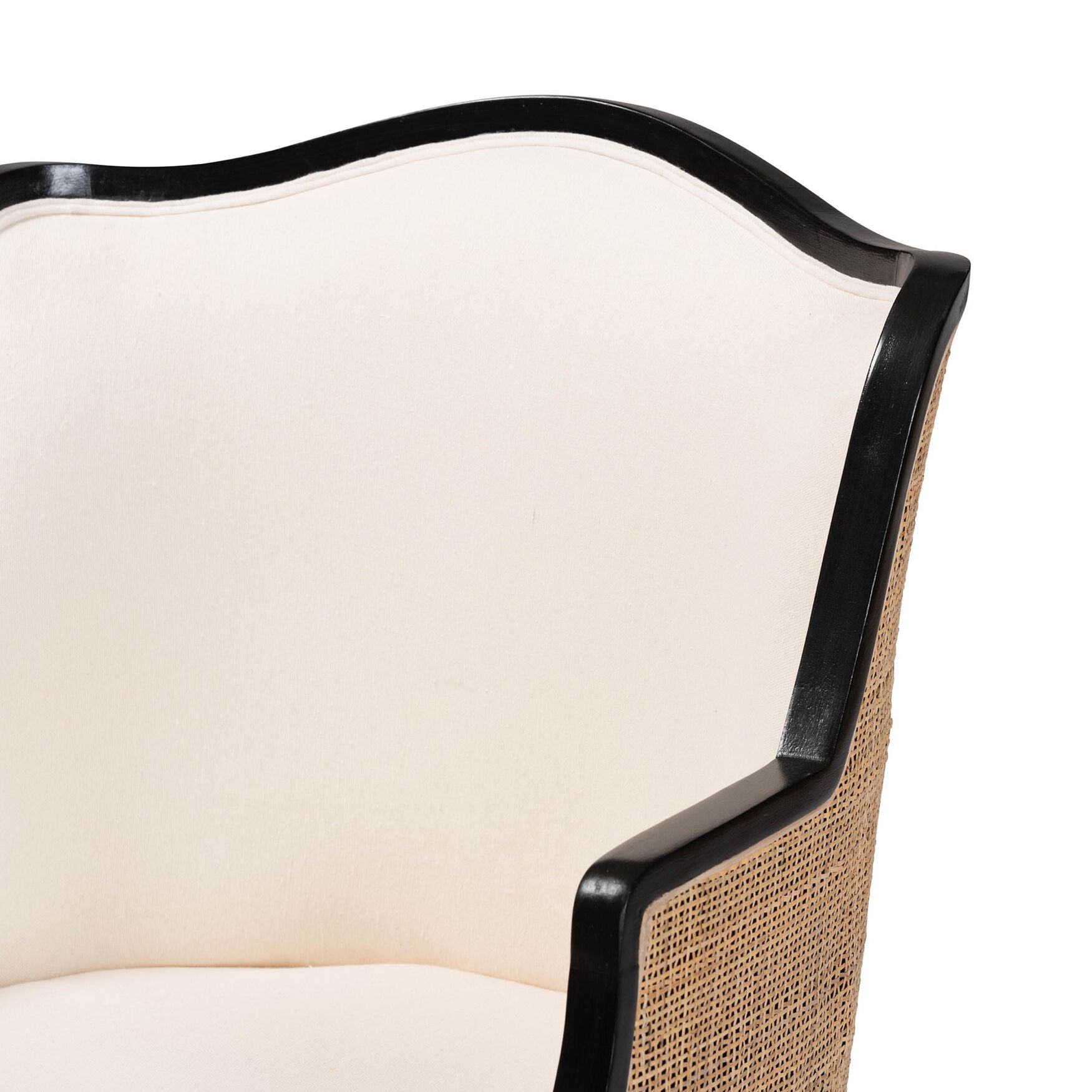 Elizette Traditional French Beige Fabric And Black Finished Wood Accent Chair, , alternate image number 12