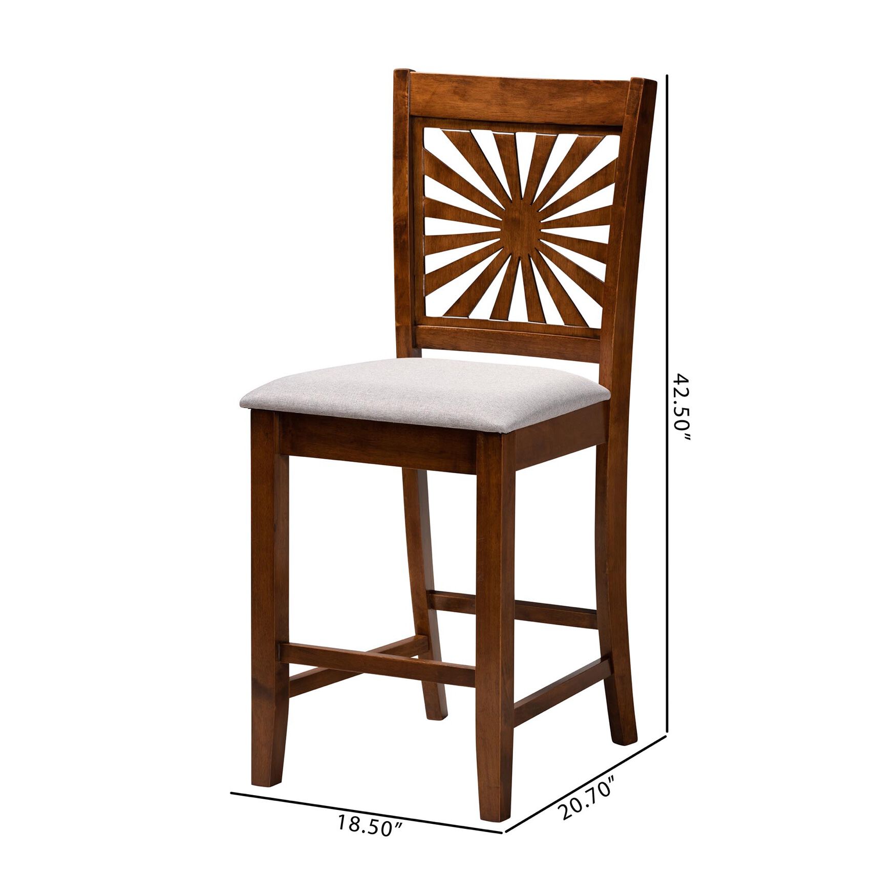 Olympia Modern Beige Fabric And Espresso Brown Finished Wood Counter Stool, , alternate image number 21
