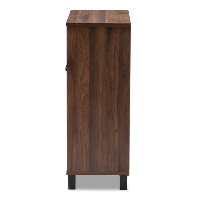 Rossin Modern and Contemporary Walnut Brown Finished 2-Door Wood Entryway Shoe Storage Cabinet, WALNUT, alternate image number 5