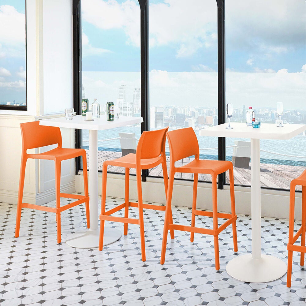 SET OF 2 SENSILLA OUTDOOR STACKABLE BARSTOOL, ORANGE, hi-res image number 0