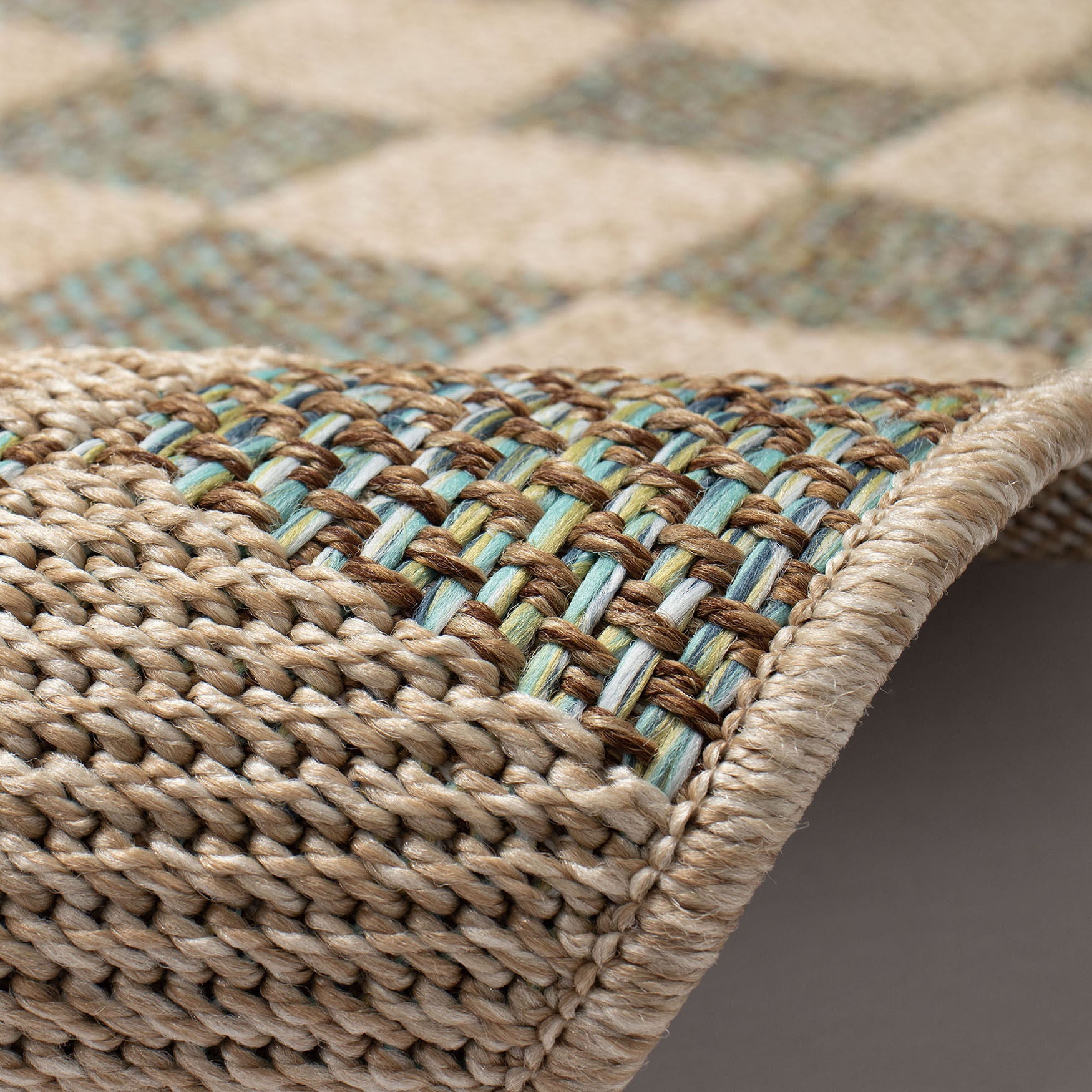 Roma Checkerboard Indoor/Outdoor Area Rug Cool, , alternate image number 3