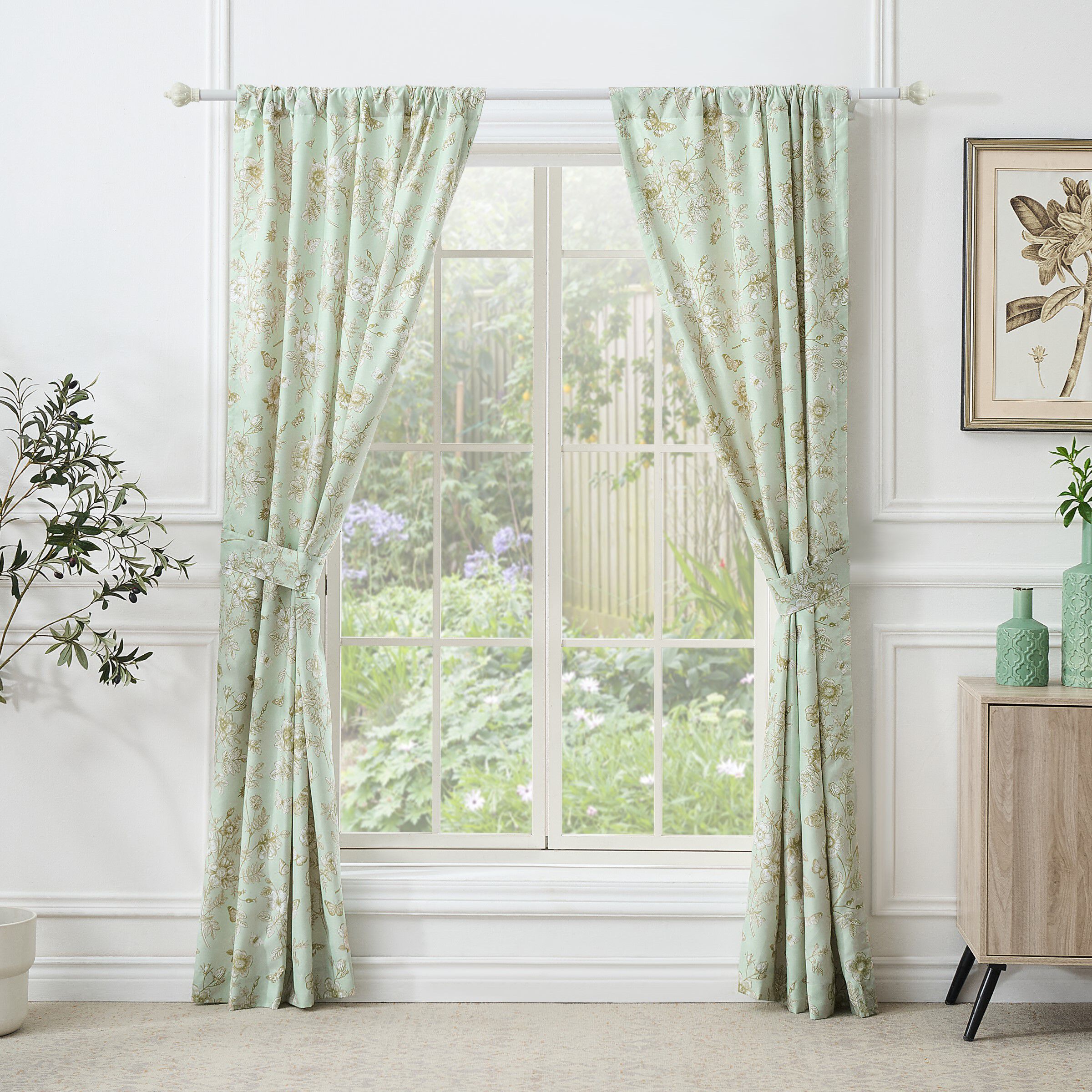 Greenland Home Fashions&trade; Olivia Window Curtain Panels, Set of 2, MINT, alternate image number 2