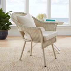 Roma Hand-Woven Resin Wicker Stacking Chair with Toss Pillow & Seat Cushion