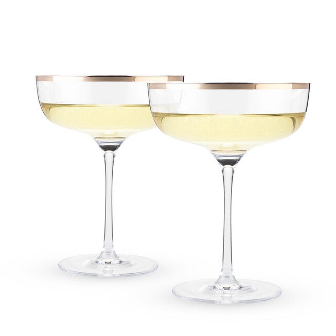 Copper Rim Crystal Coupe Set, , alternate image number 4