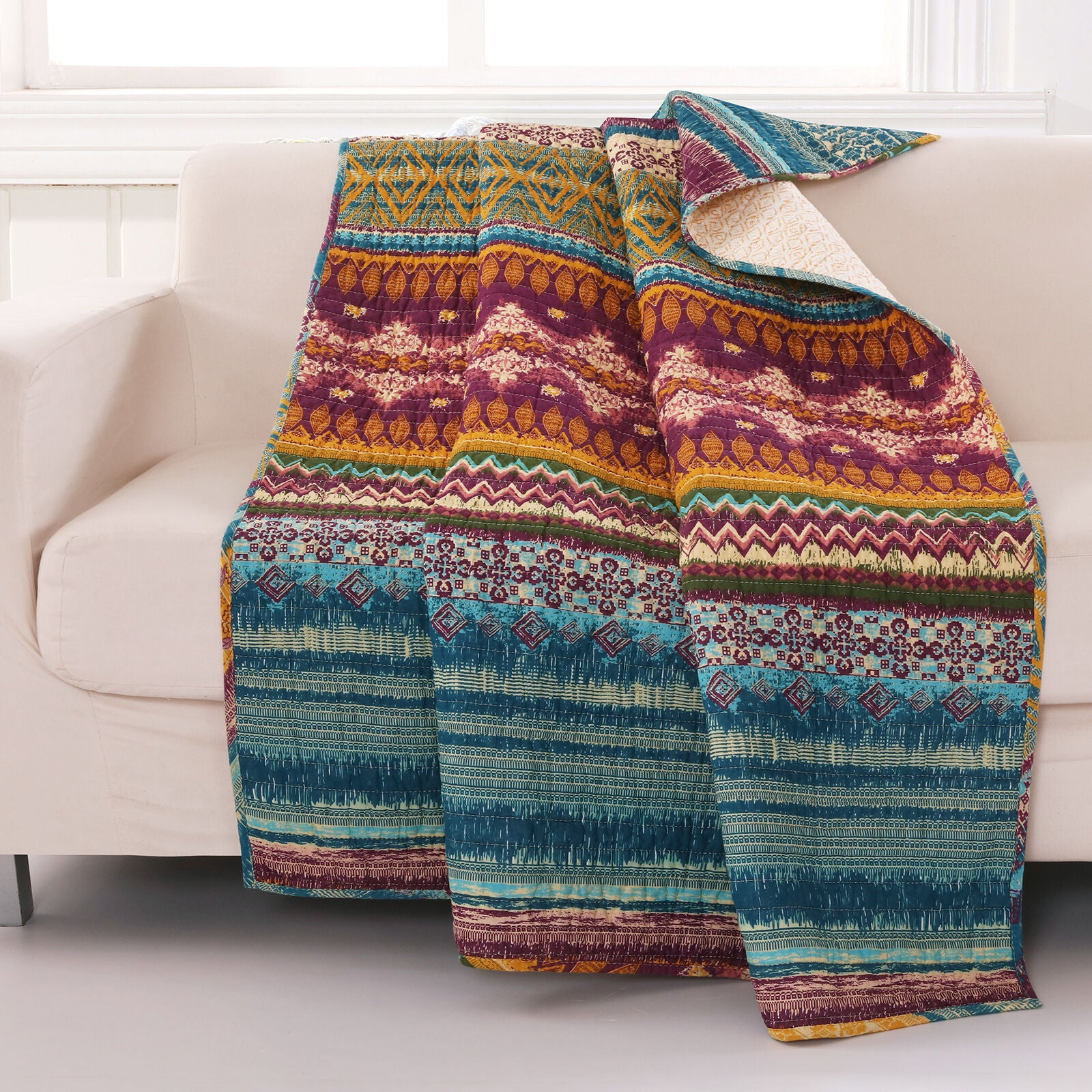 Southwest Quilted Throw Blanket, SIESTA, hi-res image number 0