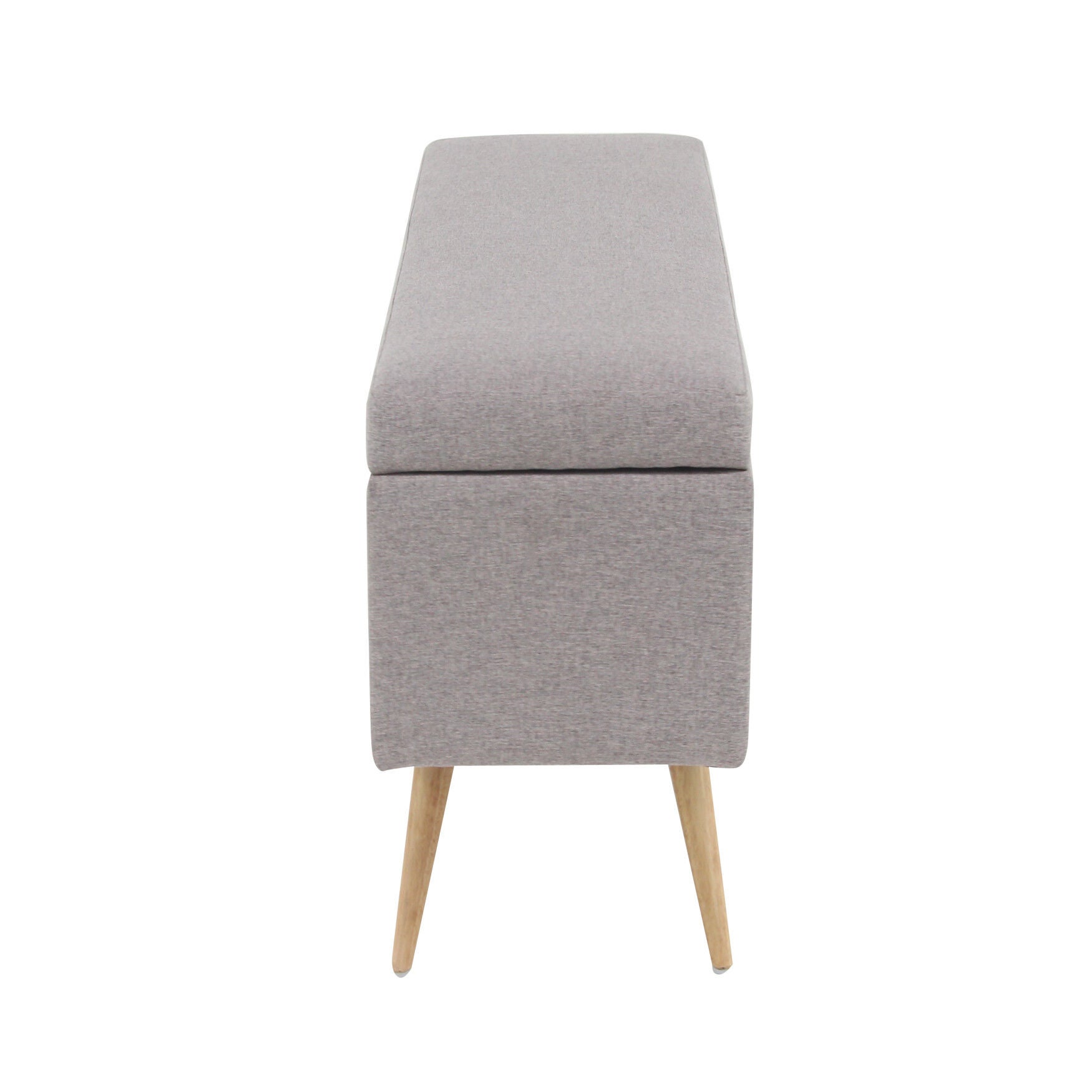 Modern Rectangular Gray Polyester Storage Bench Storage Bench, , alternate image number 3