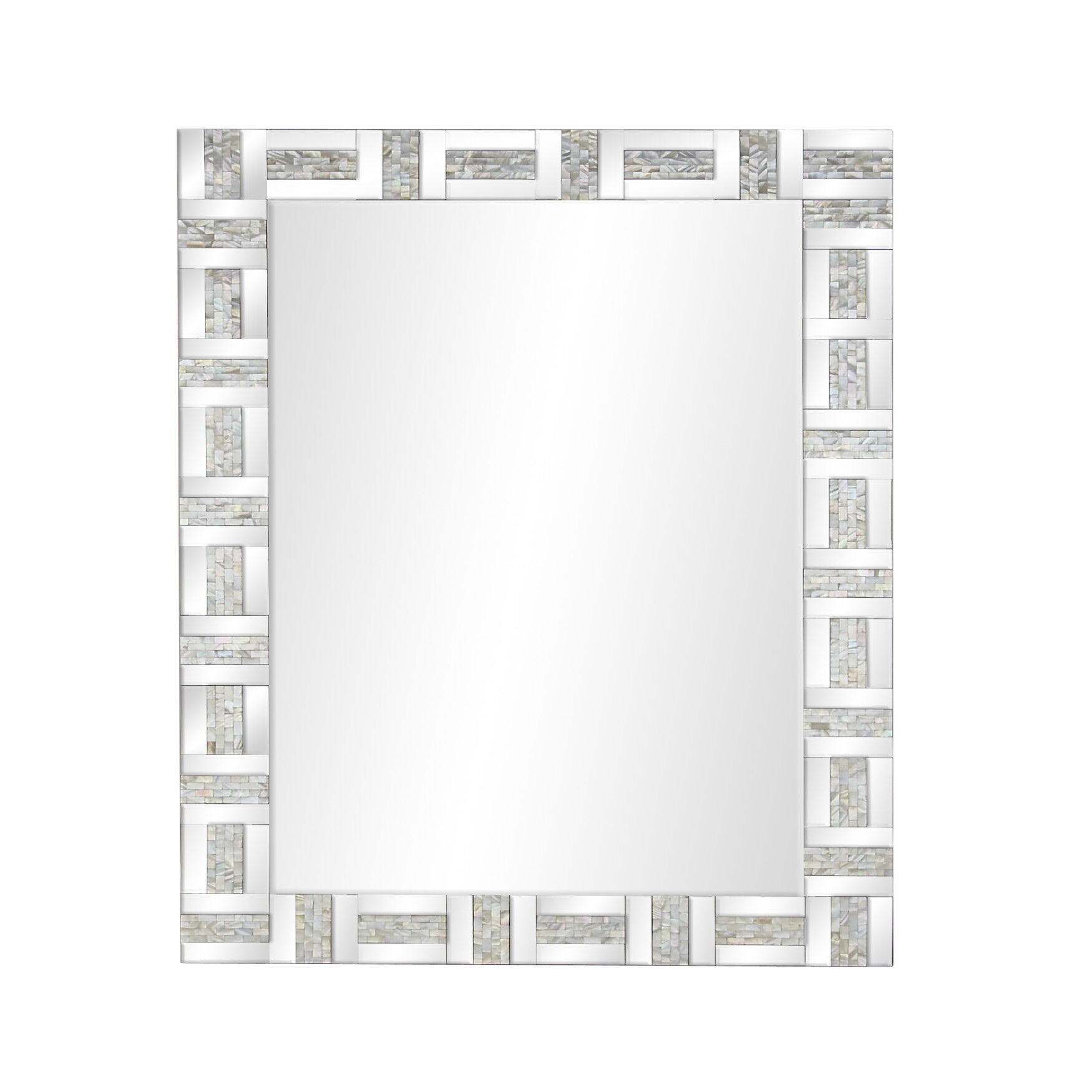 Silver Glam Wood Wall Mirror, SILVER, hi-res image number 0