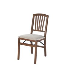 Slat Back Wood Folding Chairs, Set Of 2