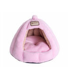 Plush Faux Fleece Cave Cat dog Bed, Soft PInk, PINK, hi-res image number null