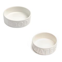 Set Of Classic Water And Food Pet Bowls Pet