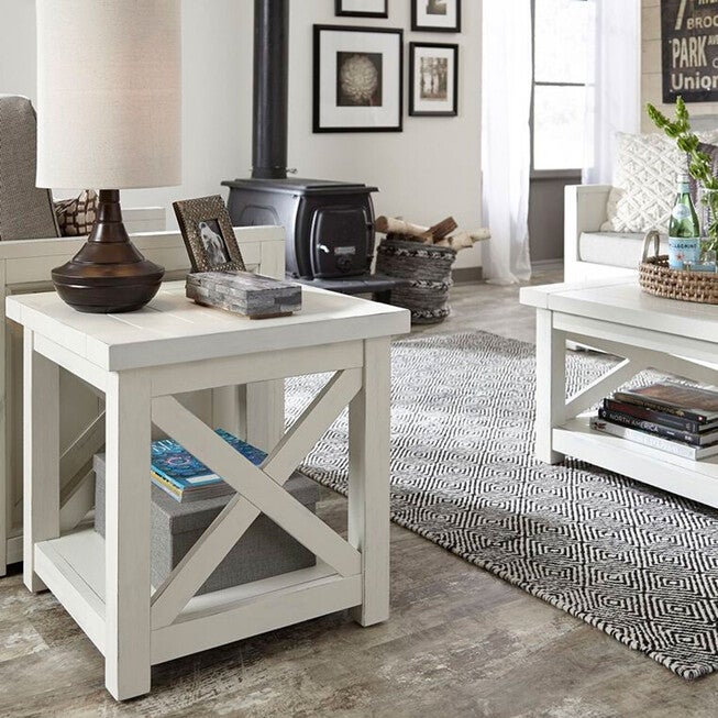 Seaside Lodge End Table, WHITE, hi-res image number 0