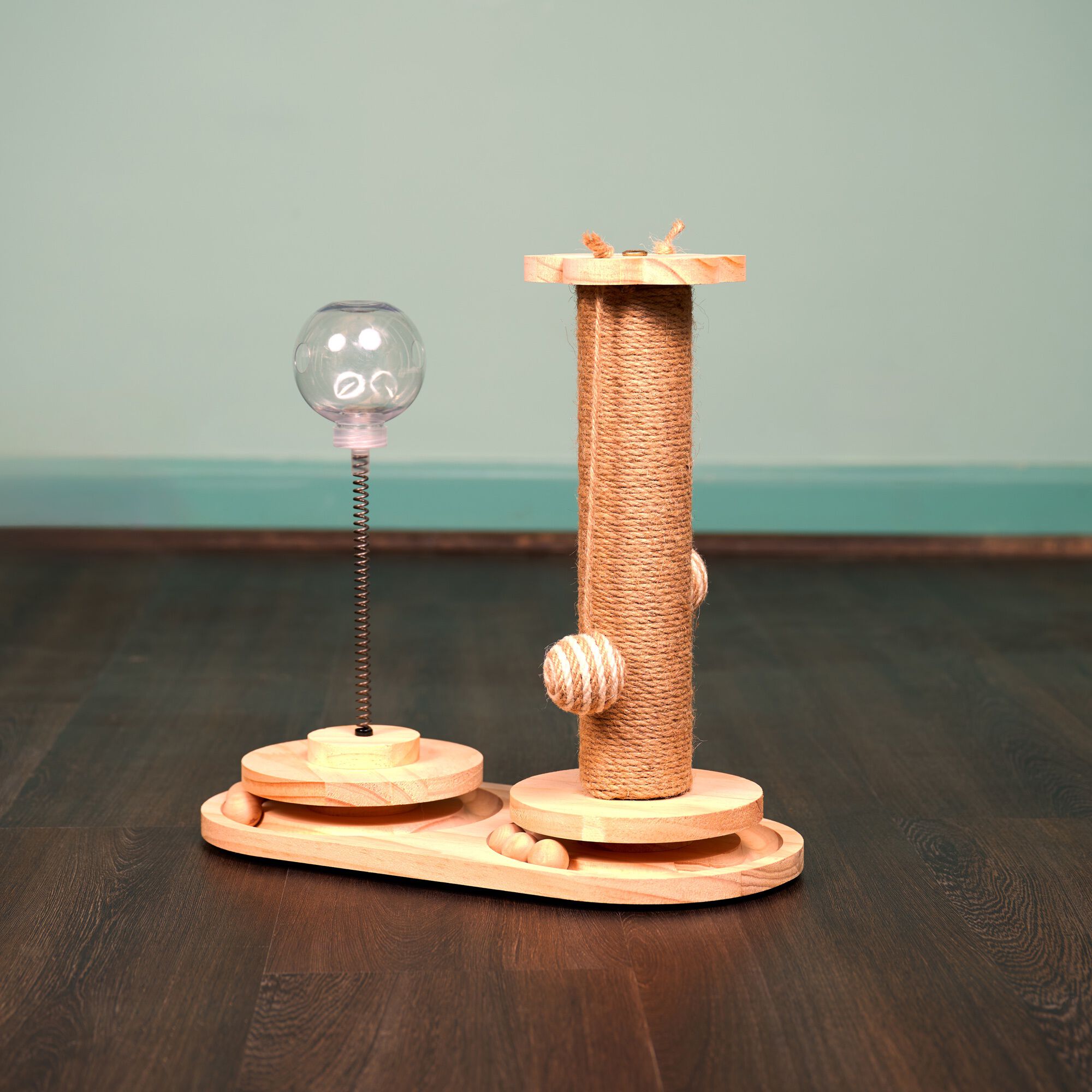 Interactive Scratch Post and Activity Center: The Ultimate Cat Playground, NATURAL BEIGE, alternate image number 4