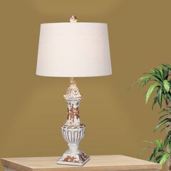 29.5" Antique Metallic Resin Table Lamp