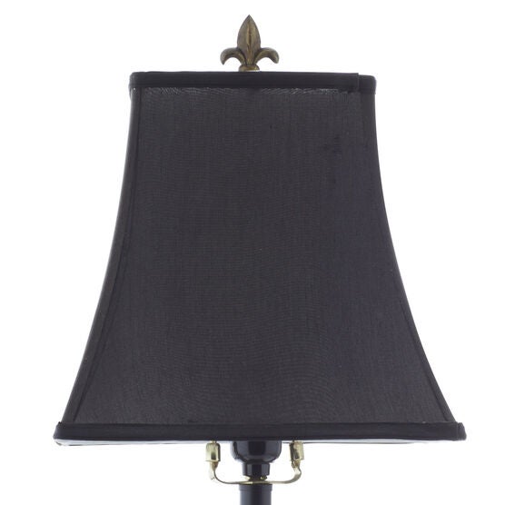 Tuscan Black Polystone Fleur-De-Lis Buffet Lamp, , alternate image number null