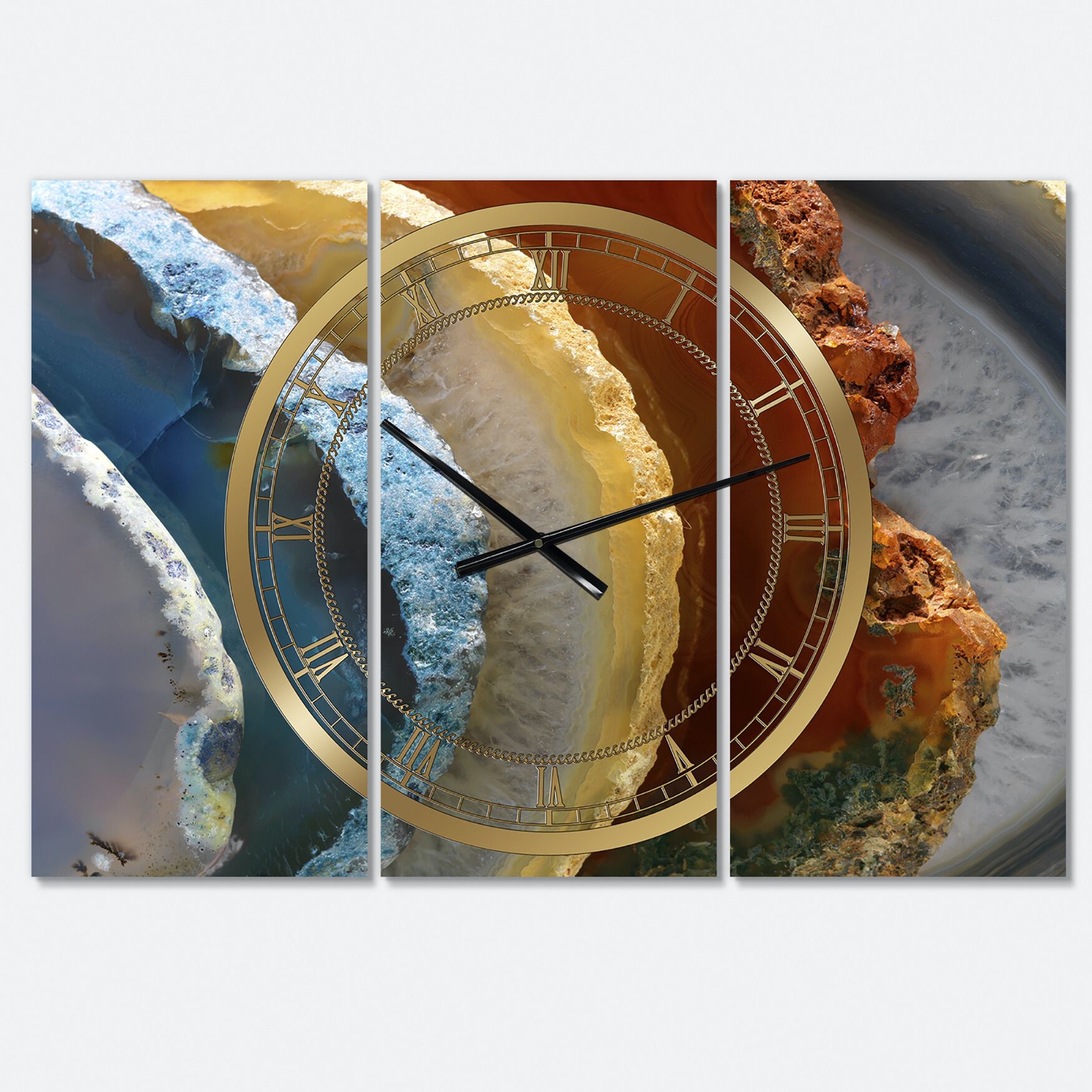 Mineral Slice Xv Large Fashion Multipanel Wall Clock, , alternate image number 1
