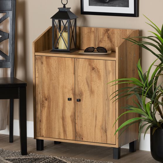 Rossin Wood 2-Door Entryway Shoe Storage Cabinet W Top Shelf Furniture, , alternate image number null