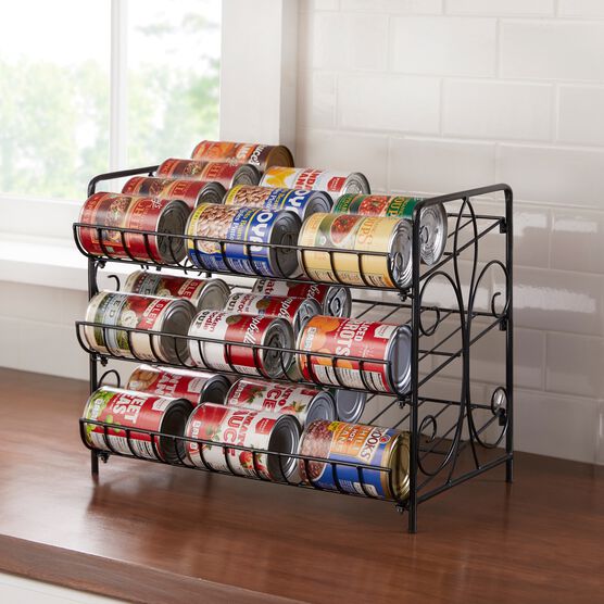 Scroll 3-Tier Can Organizer, BLACK, hi-res image number null