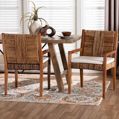 Chabela 2-Piece Handwoven Seagrass Armchairs