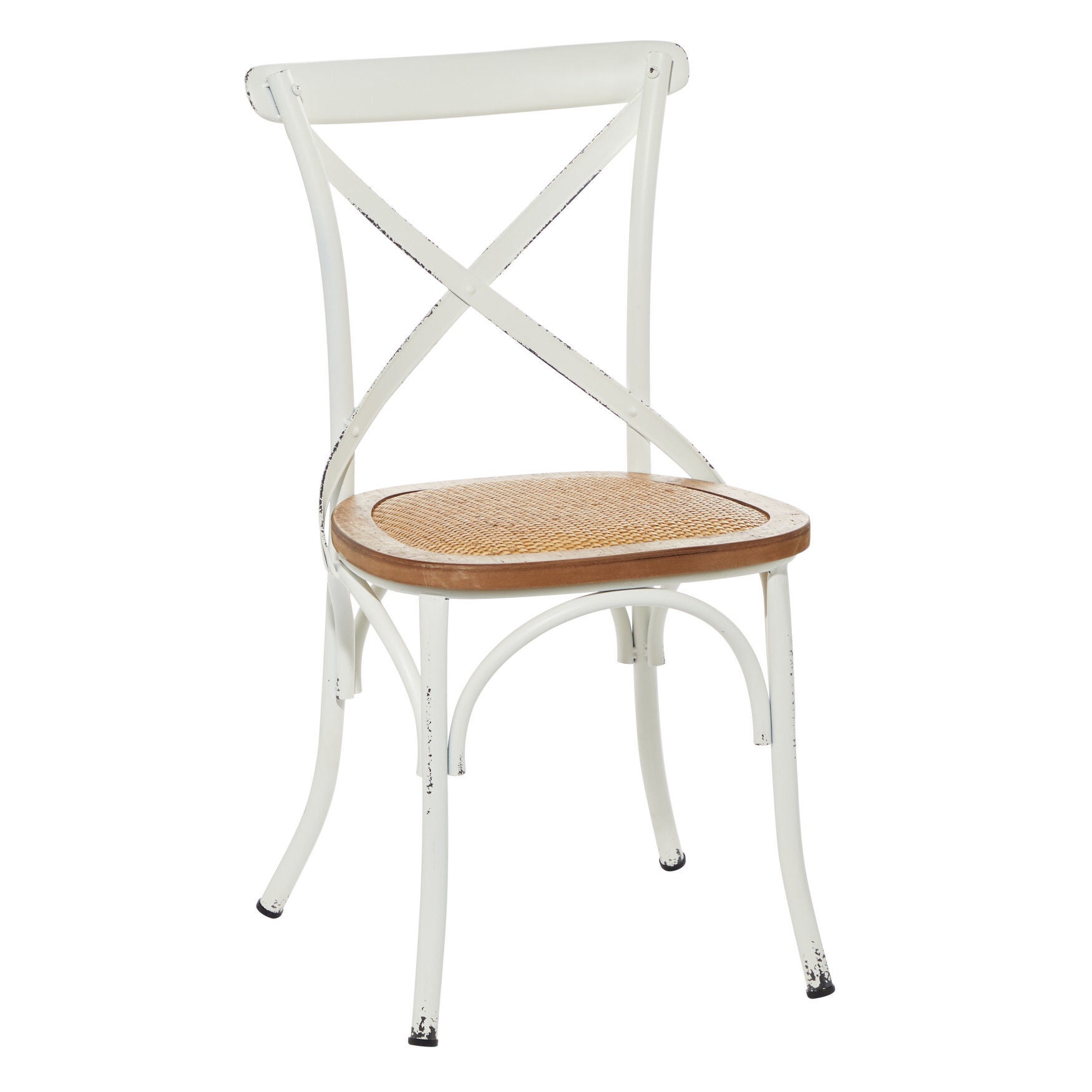 White Iron Farmhouse Dining Chair, WHITE, hi-res image number 0