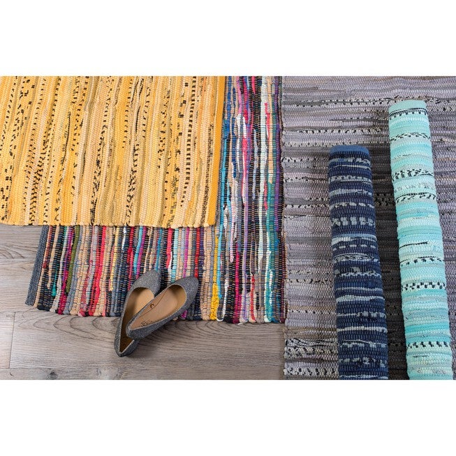 Multi Color Nautical Blue Rag Rug 2Ft 3Inx6Ft, , alternate image number null