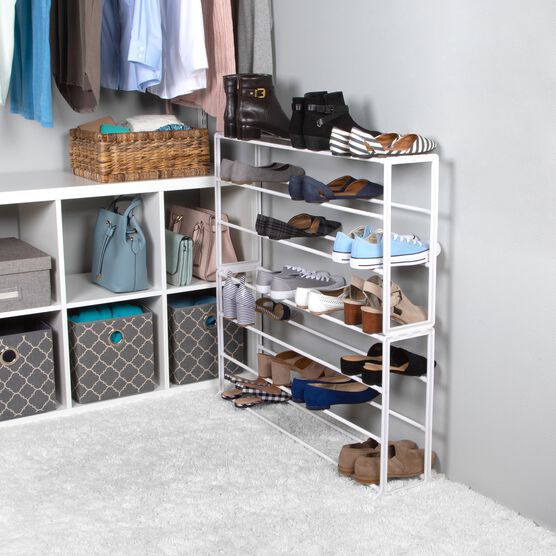 Saving Design, 7-Tier Shoe Rack Storage Organizer, Holds Up To 30-Pair, 35.43" X 8.86" X 36.61", Black, , alternate image number null