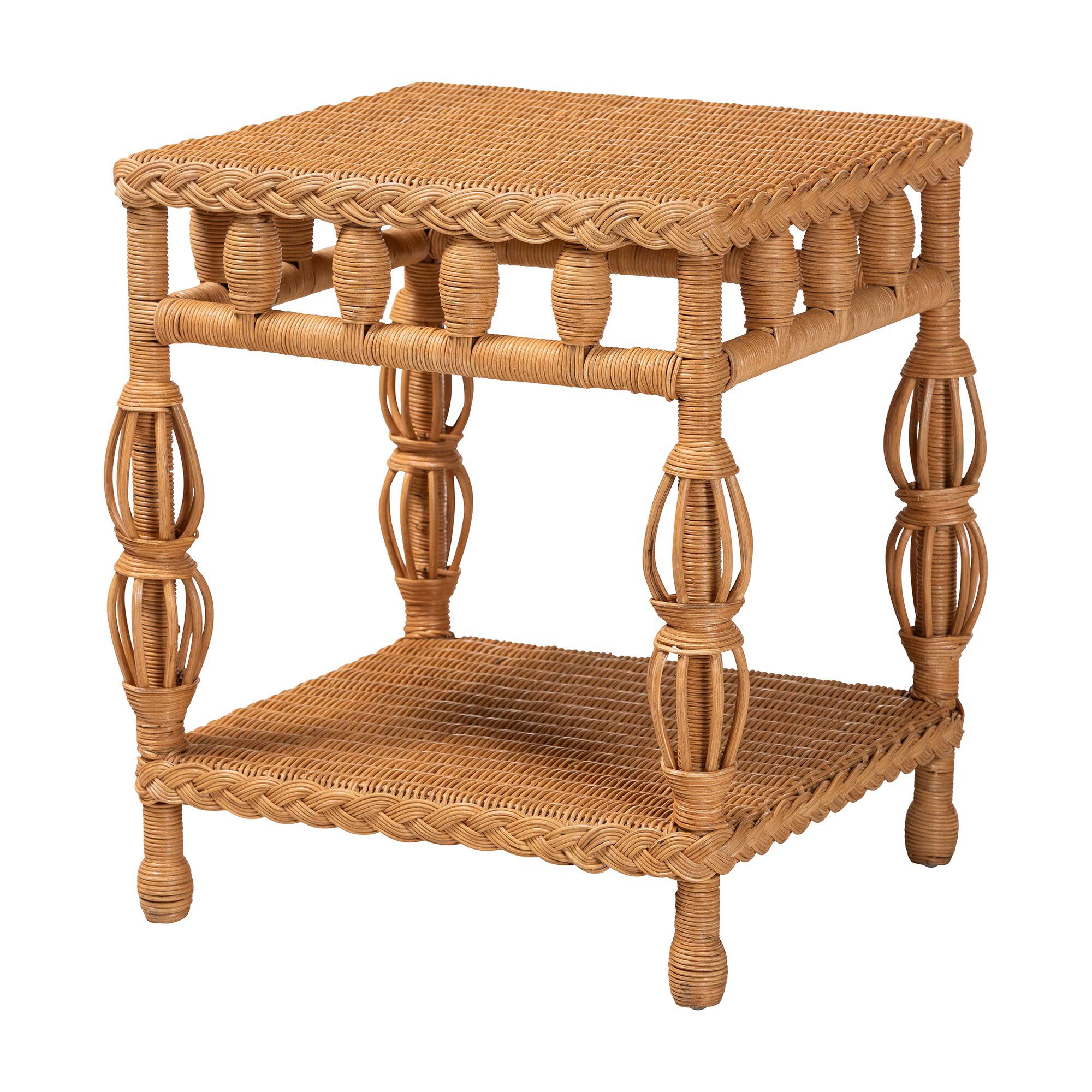 Dolby Natural Rattan End Table, LIGHT HONEY, alternate image number 1