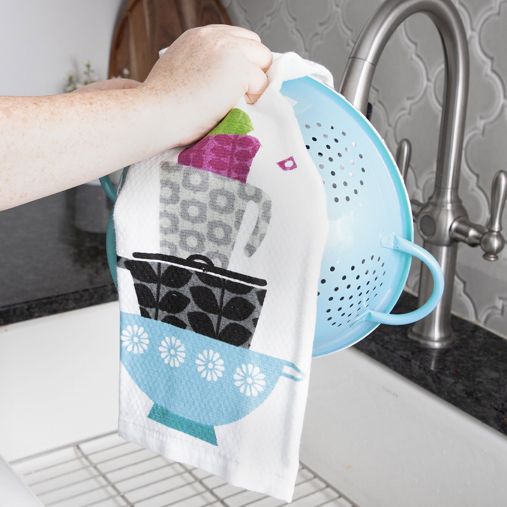 Pigment Print Dual Woven Kitchen Towel, Two Pack, , alternate image number 9