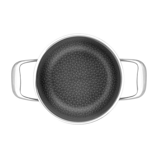 LIVWELL DiamondClad™ 3 Quart Hybrid Nonstick Stainless Steel Stock Pot and Lid, Dishwasher Safe, PFOA-free – Silver/Black, SILVER, alternate image number 5